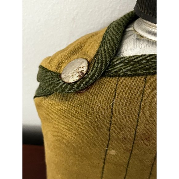 Vintage 1960's One Quart Boy Scout Style Water Canteen Canvas Cover Taiwan - Picture 4 of 10